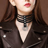 PU Leather Sexy Gift for Women Neckband Unique Round Choker Necklace  Gothic Punk Neck Jewelry Sex Toys X633c