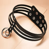 PU Leather Sexy Gift for Women Neckband Unique Round Choker Necklace  Gothic Punk Neck Jewelry Sex Toys X633c