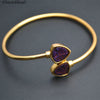High Quality Purple Druzy Agate Stone Bangle Bracelets Fashion Party Jewelry