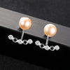High-Quality Real Pearl Stud Earrings Jewelry Double Wear 925 Sterling Silver Fine Jewelry Earrings Stud