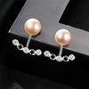 High-Quality Real Pearl Stud Earrings Jewelry Double Wear 925 Sterling Silver Fine Jewelry Earrings Stud