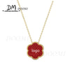 SWA 1:1 Jewelry Set Charm Simple Red Flower Clover Pendant Necklace Year Gift Gift For Girlfriend