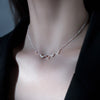 Shiny Crystal Zircon Necklace Rose Gold Double Layer Choker Necklace For Women Jewelry Party Gift