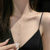 Shiny Crystal Zircon Necklace Rose Gold Double Layer Choker Necklace For Women Jewelry Party Gift