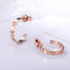 Stainless Steel Earring For Women  Rose Gold Sliver Stars Heart Stud Earring For Girl Jewelry Special offer