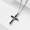 Stainless Steel Jewelry Diamond Necklace Gold/Black/Blue Vacumm Plated Men's Cross Pendant