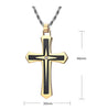 Stainless Steel Jewelry Diamond Necklace Gold/Black/Blue Vacumm Plated Men's Cross Pendant