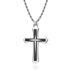 Stainless Steel Jewelry Diamond Necklace Gold/Black/Blue Vacumm Plated Men's Cross Pendant