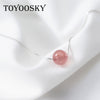 High Quality Strawberry Crystal Pendant Necklace 925 Sterling Silver Simple Fashion Contracted Short Necklaces Lovers Cute Gift