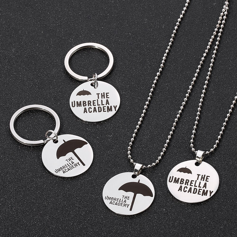 The Umbrella Academy Necklace Stainless Steel charm Umbrella Academy Pendant Necklace Cosplay Metal Jewelry Woman