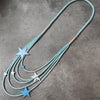 Women Accessories Multi Layer Grey Rubber Rope Pendants Casual Long Necklaces Metal Star Statement Jewelry