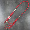 Women Accessories Multi Layer Grey Rubber Rope Pendants Casual Long Necklaces Metal Star Statement Jewelry