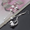 noble Jewelry 925 Sterling Silver tassel bead drop Earrings for Woman party wedding Holiday Gifts