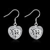 party wedding Jewelry 925 Sterling Silver Romantic Hollow Heart Earrings for Woman Holiday gifts