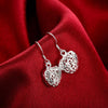 party wedding Jewelry 925 Sterling Silver Romantic Hollow Heart Earrings for Woman Holiday gifts
