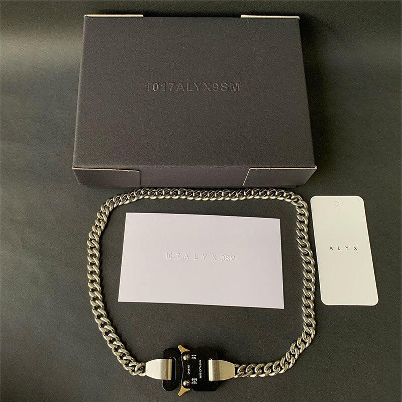 High Street ALYX Hero Chain Necklace Men Women Metal Buckle 1017 ALYX 9SM Necklace Chain Link Accessories Titanium