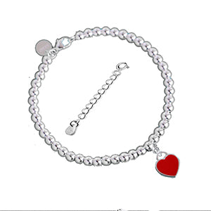 High polished 925 sterling silver beads strand charm bracelet for women and girls birthd gift fine silver jewelry office women