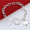 925 Stamp Silver Pretty star Pendant Bracelets for Women designer Jewelry party wedding Christmas gifts