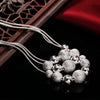 925 Stamped Silver Frosted round beads Snake chain Necklace for woman classic party Jewelry Christmas gift