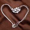 925 Stamped Silver Frosted round beads Snake chain Necklace for woman classic party Jewelry Christmas gift