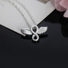 925 Stamped Silver Pretty angel wings Pendant Necklace For Women  party Wedding Jewelry Holiday gift