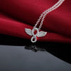 925 Stamped Silver Pretty angel wings Pendant Necklace For Women  party Wedding Jewelry Holiday gift
