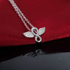 925 Stamped Silver Pretty angel wings Pendant Necklace For Women  party Wedding Jewelry Holiday gift