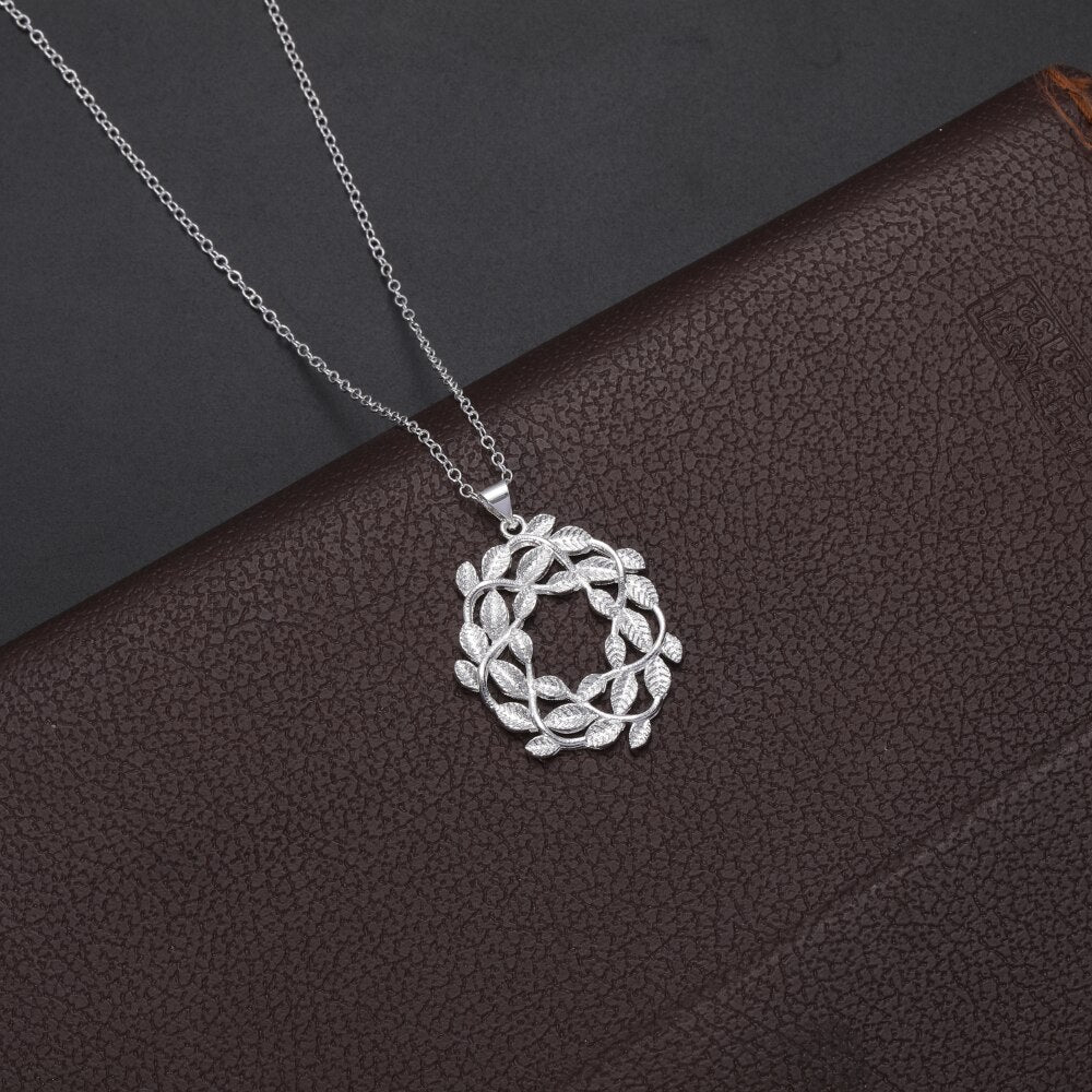 925 Stamped Silver fine Flowers leaves Pendant Necklace for Women Christmas Gifts Party wedding Jewelry