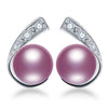 High quality 925 Sterling Silver Jewelry For WomenAAAA Natural Real Pearl Earrings Stud Earings Wholesale 8-9mm gift