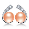 High quality 925 Sterling Silver Jewelry For WomenAAAA Natural Real Pearl Earrings Stud Earings Wholesale 8-9mm gift