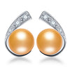 High quality 925 Sterling Silver Jewelry For WomenAAAA Natural Real Pearl Earrings Stud Earings Wholesale 8-9mm gift