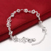 925 Sterling silver Shining crystal lattice Bracelet for woman Popular fine  jewelry Wedding party gifts