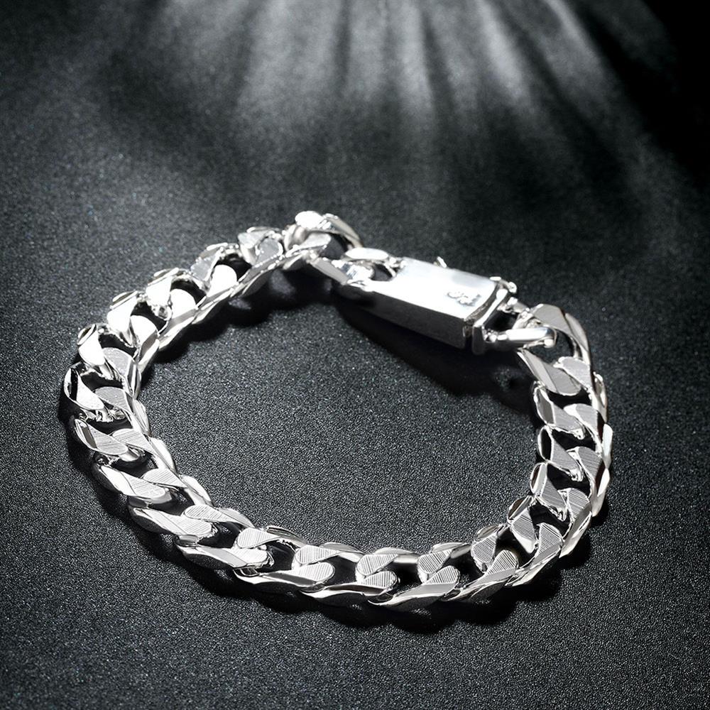 925 sterling silver classic 10MM Classic Chain Bracelets for women man Wedding party Holiday gifts Jewelry