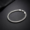 925 sterling silver plated18K Gold charms 6MM Geometry Chain Bracelets for Women Men Wedding party Jewelry