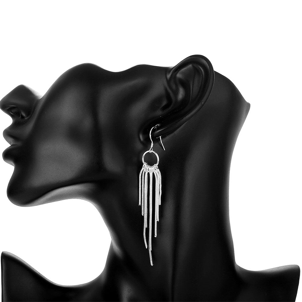 brands 925 Stamped Silver fine tassel long Earring for Women wedding party Jewelry Holiday gifts