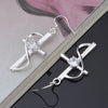 charm 925 Sterling Silver noble crystal cross Drop Earrings for Woman wedding party Jewelry Christmas Gifts