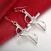 charm 925 Sterling Silver noble crystal cross Drop Earrings for Woman wedding party Jewelry Christmas Gifts
