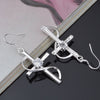 charm 925 Sterling Silver noble crystal cross Drop Earrings for Woman wedding party Jewelry Christmas Gifts
