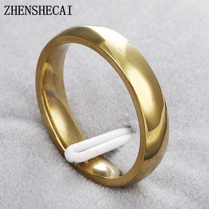 High quality classic wedding ring for men women gold Color stainless steel ring party engagement jewelry   g16