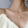 High-quality large pearl zircon star necklace personality European and American women's necklace jewelry