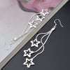 noble 925 Sterling Silver Tassel hanging stars Earrings for woman wedding party Jewelry Christmas Gift