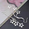 noble 925 Sterling Silver Tassel hanging stars Earrings for woman wedding party Jewelry Christmas Gift