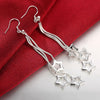 noble 925 Sterling Silver Tassel hanging stars Earrings for woman wedding party Jewelry Christmas Gift