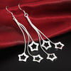 noble 925 Sterling Silver Tassel hanging stars Earrings for woman wedding party Jewelry Christmas Gift