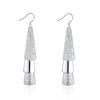 noble Jewelry 925 Sterling Silver elegant geometry long earring for Woman wedding party Holiday gifts