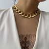 punk color dumpy Cuban link chain choker necklace with women's hip-hop charm necklace collar couple jewelry