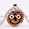 Hindu God Jagannath  India Necklace Jewelry Flower Lotus Photo Round Glass Dome Chains Necklace For Women Gift
