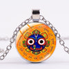Hindu God Jagannath  India Necklace Jewelry Flower Lotus Photo Round Glass Dome Chains Necklace For Women Gift