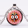 Hindu God Jagannath  India Necklace Jewelry Flower Lotus Photo Round Glass Dome Chains Necklace For Women Gift