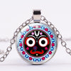 Hindu God Jagannath  India Necklace Jewelry Flower Lotus Photo Round Glass Dome Chains Necklace For Women Gift